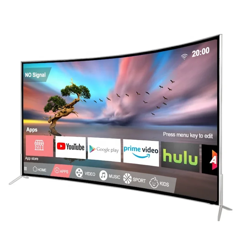Wholesale LED TV Curved Screen 55 Inch Metal Frame Smart Android LCD TV Ultra HD 4K Smart Television 1