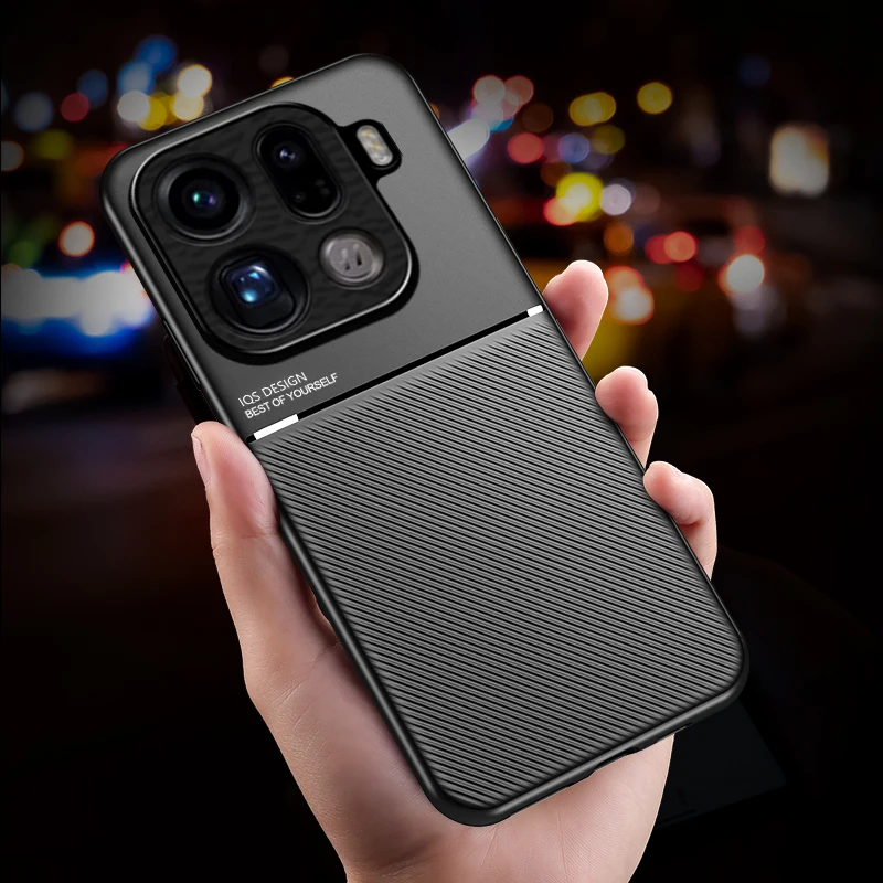 Luxury PU Leather Magnetic Case with Camera Protection and Fashion Diagonal Design