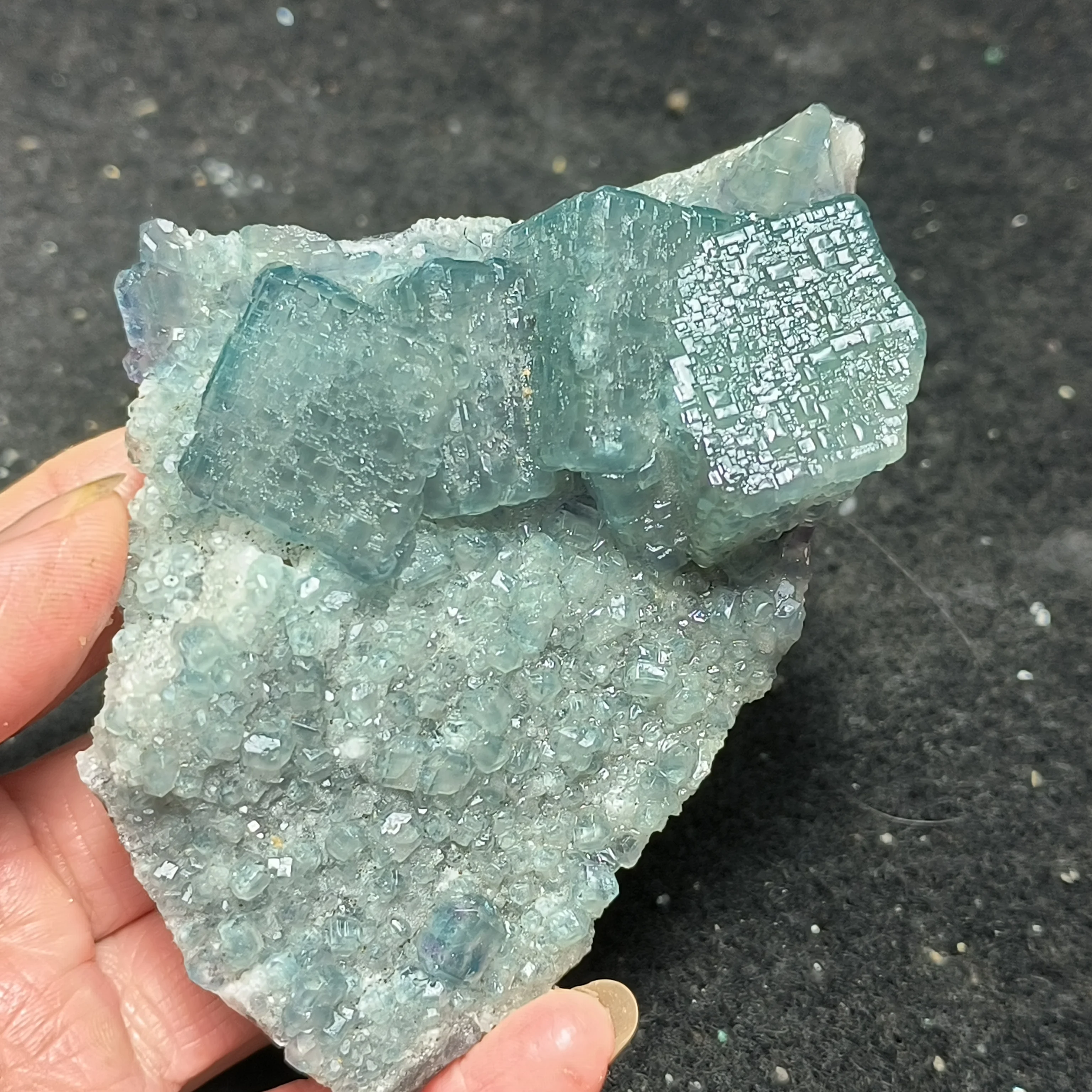 

153.9g100% natural rare blue green fluorite cluster mineral crystal specimen stone and Crystal Healing Crystal