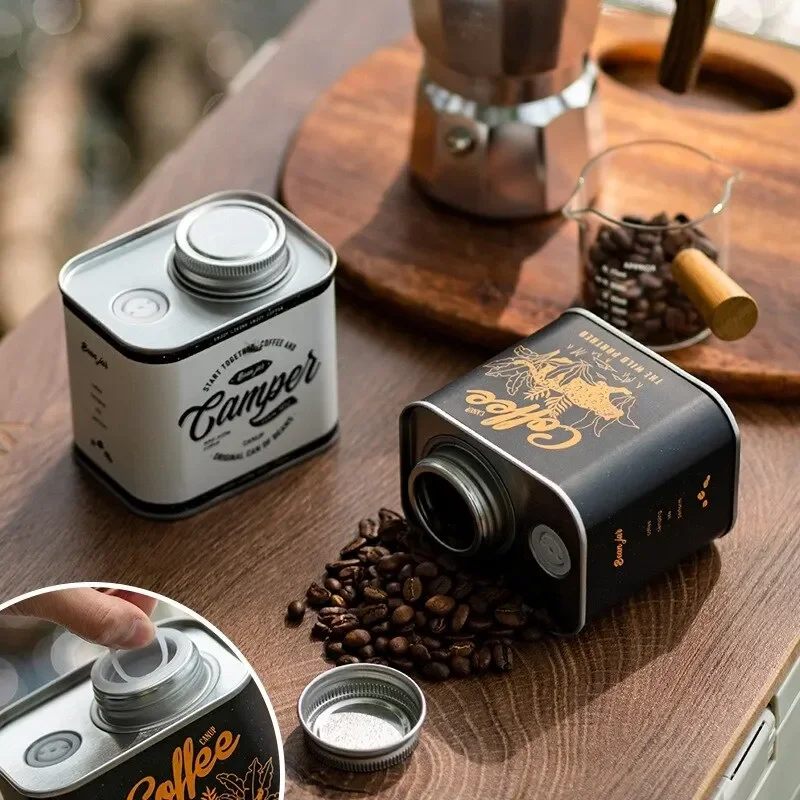 Coffee Bean Sealed Can Outdoor Camping Tin Box Food Grade Packaging Storage Fresh Breathing