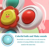 3PC Set Suction Cup Spinning Cartoon Animal Spinner Toys For Kids Window High Chair Tray Bath Table Travel for Children Gift 3