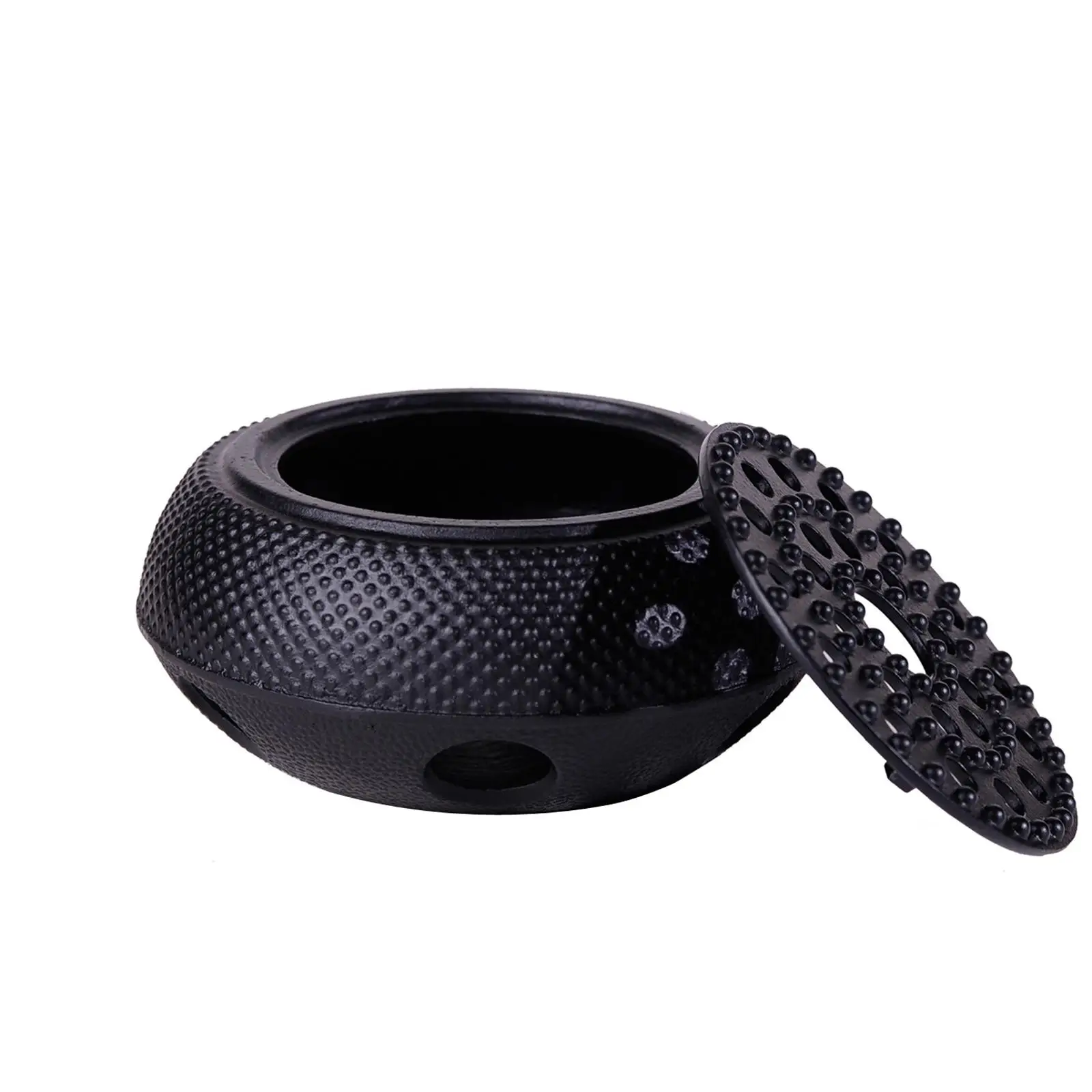 Black Cast Iron Teapot Warmer Candle Stand Holder Stove Heater Tea Pot Holder for Heating Tea, Coffee and Milk