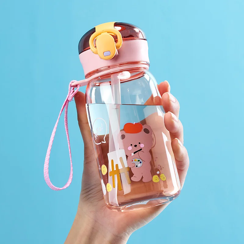 GIANXI 여름 시피 컵, 유치원 초등 학생 야외 여행 물컵, 누수 방지 병, 휴대용 주전자 