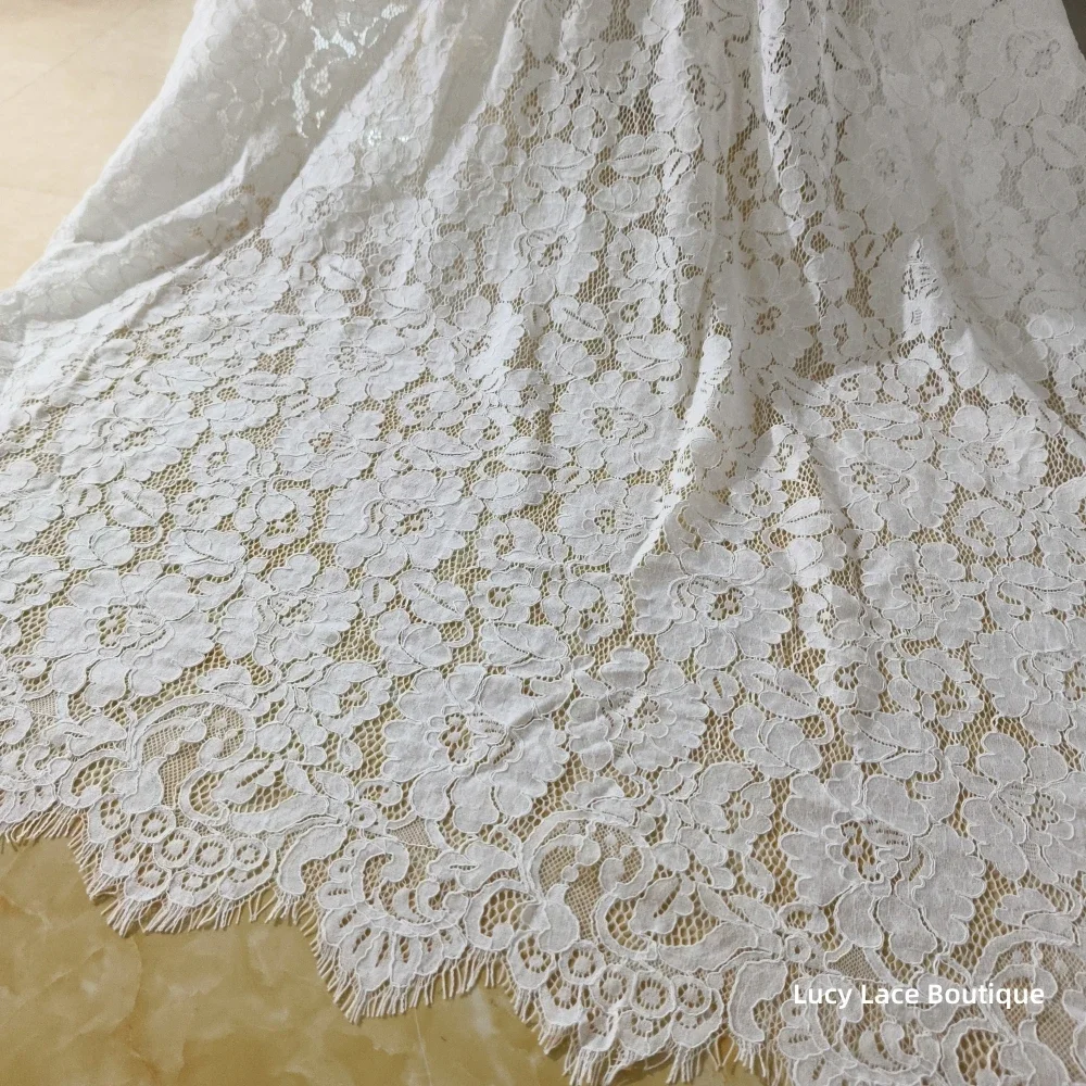 

Цвет слоновой кости, черный цвет, цвет Φ, материал для изготовления кружевной одежды, 2024 хлопок, кружевные панели, Размер 1,5x3 метра за штуку