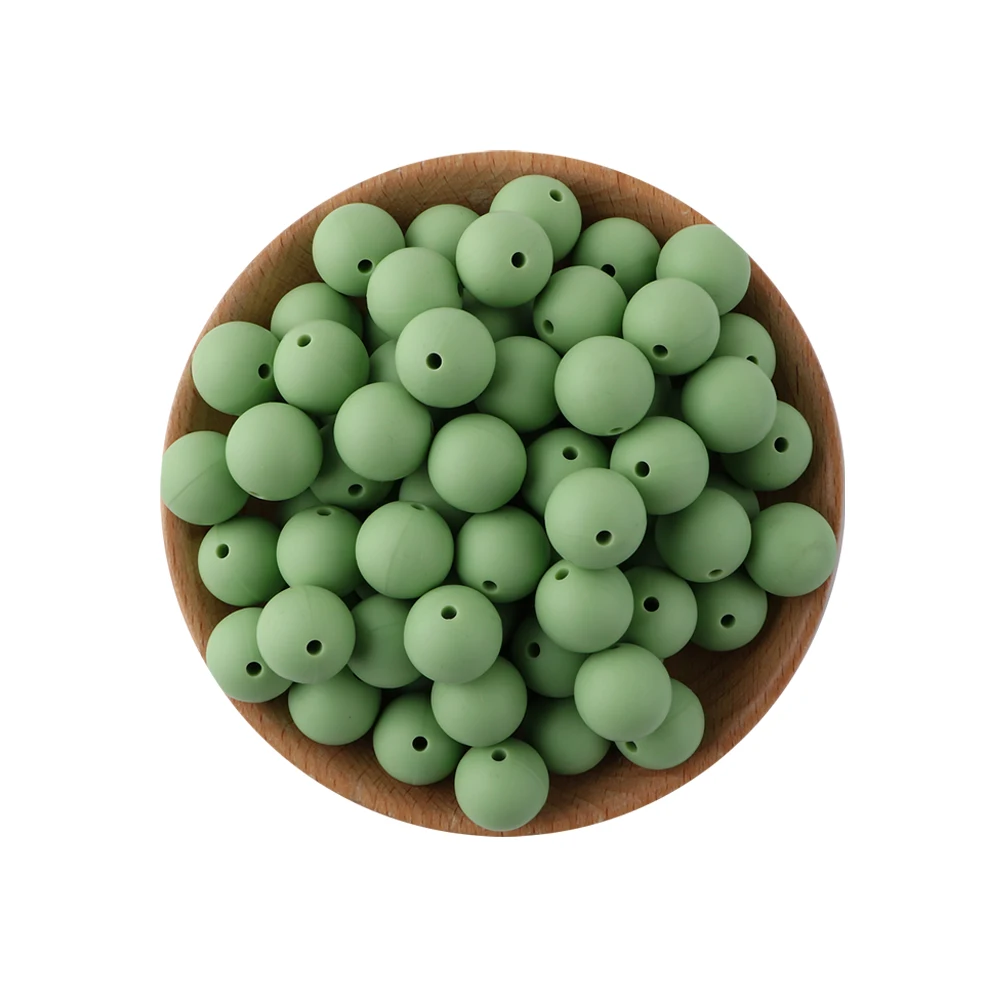 Silicone Round Beads for DIY Jewelry and Craft Projects - 20 Piece Set, 15mm