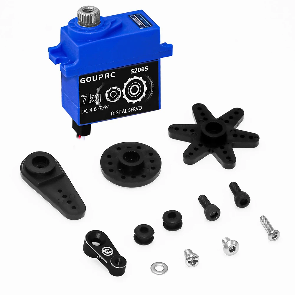 7KG Waterproof RC Digital Micro Servo with Servo Horn Metal Gear Servo Digital Servo for TRX4 TRX6 SCX10 III 1/10 RC Car