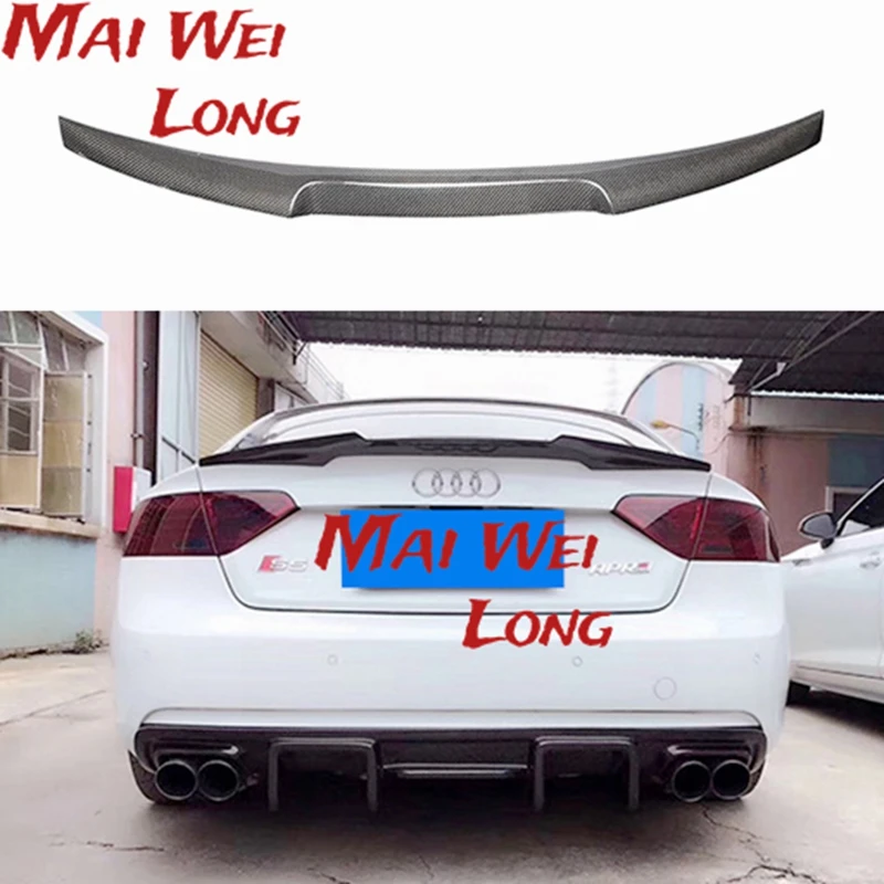 

"Real Carbon Fiber Rear Wing Trunk Lip Spoiler For AUDI A5 S5 RS5 B8 2008-2016 Sportback Coupe 2-DR/4-DR Auto Accessories