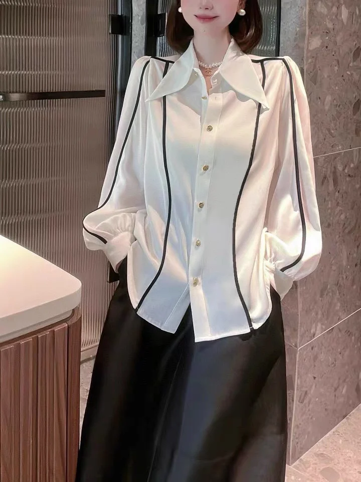 

2023 Autumn/Winter Fashion New Women's Clothing Silk Top 0905