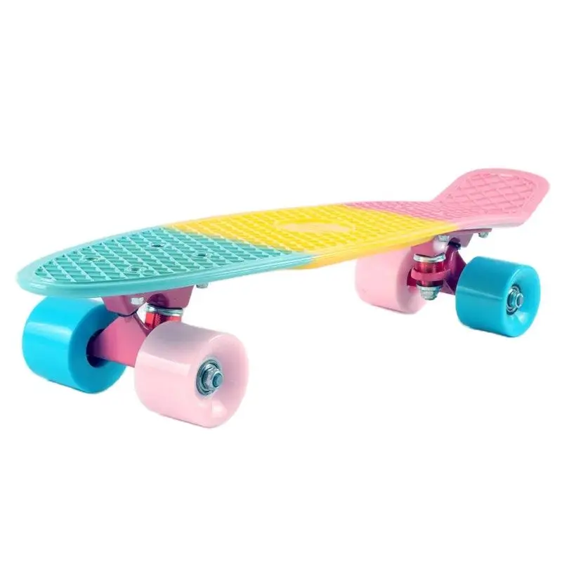Penny Board Mini Cruiser Fish Board, Skateboard Per Sport All'Aperto, Longboard Mimetico Completo, Skate Board, 22 Pollici