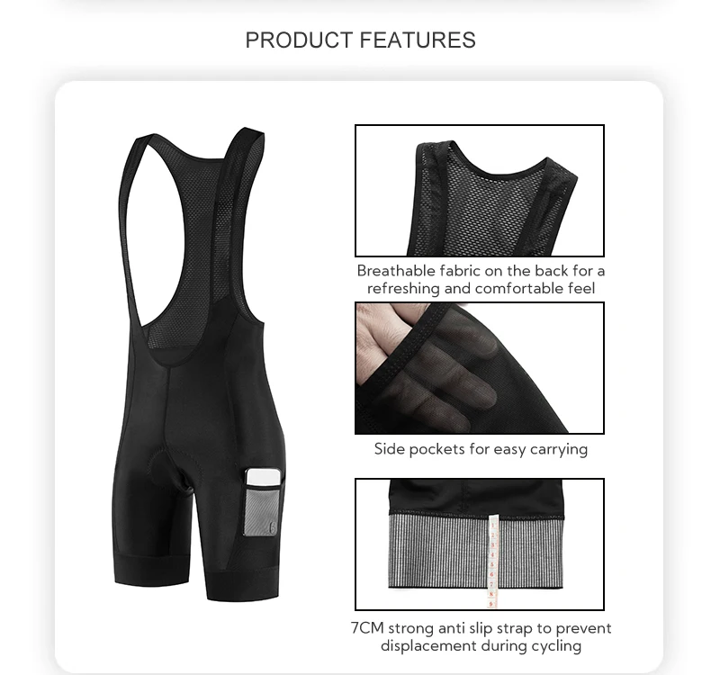 Description Picture 6 of item2024 Cycling Bib Shorts Mens 7H Italy Elastic Interface Pad Men's Cycling Shorts Pro Team Men Cycling Shorts 7CM Leg MTB