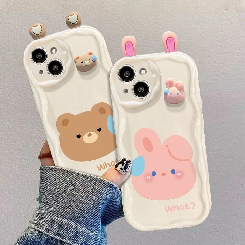 Cute Cartoon Ear Wave Soft Phone Case - What Sweat Bear Design