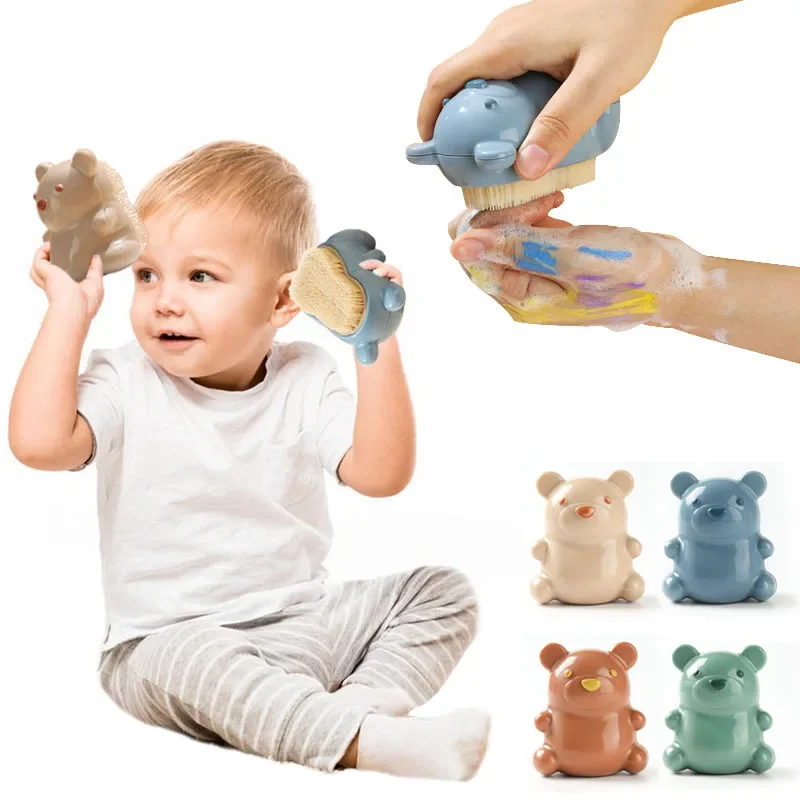 Kid's Cleaning Brush Cute Cartoon Bear Hand Washing Brush Nail Gap Cleaning Children's Massage Hair Comb Baby Care Accessories
