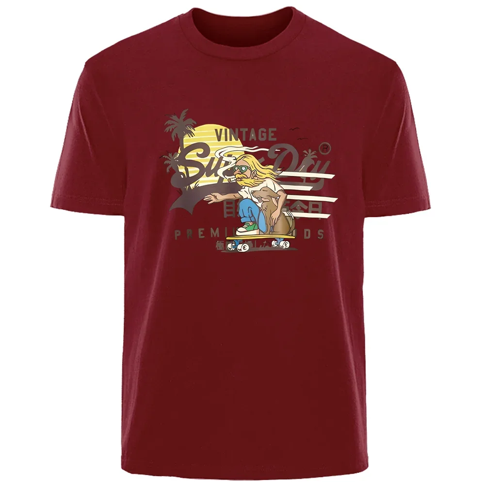 thumbnail image 1 of Camiseta de verano retro con letras simples para hombre, 100 % algodón, cómoda, transpirable, informal, a la moda, ropa de calle para exteriores para hombre, 1 of 5
