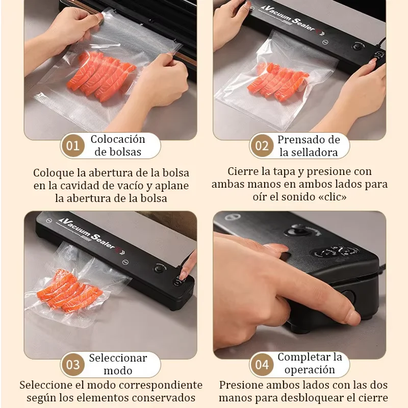 Food Vacuum Sealer Portable Sealing Machine Automatic Bag Sealer Kitchen Home Packaging Machine