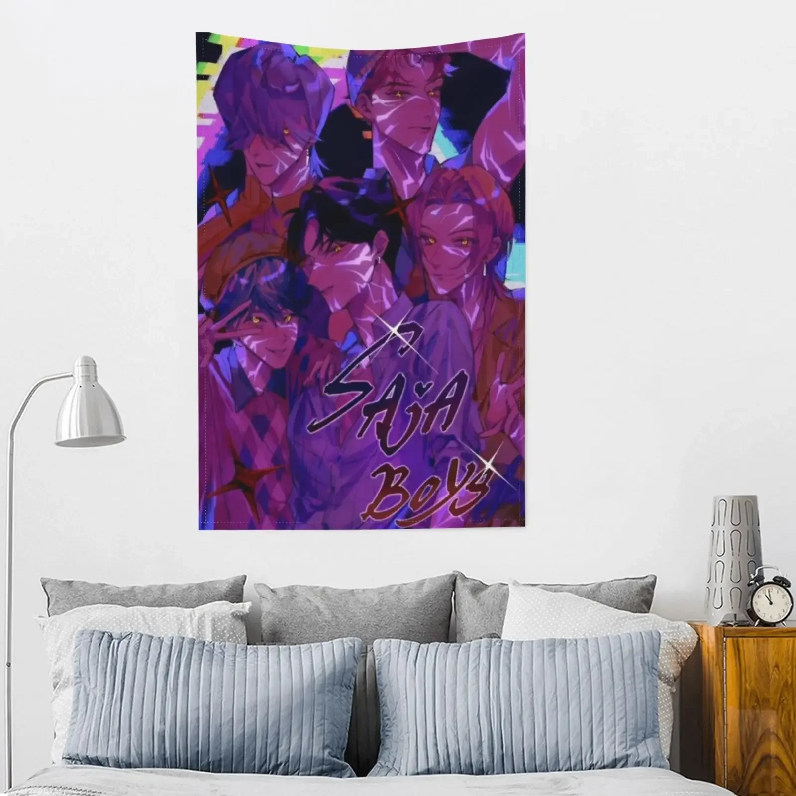 Fantastic Saja Boys Anime Tapestry, Home Decor, Popular Cartoon Character Wall Art Tapestries Backgrounds  For Living Room, Dorm