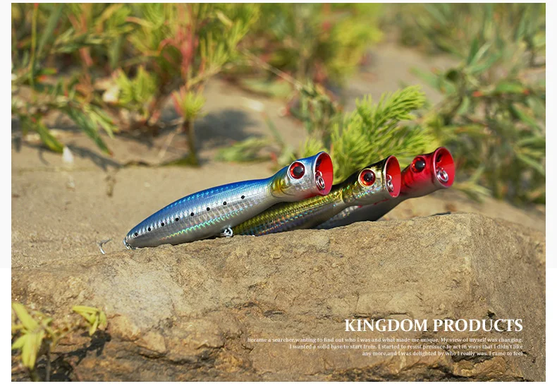 Kingdom Popper Angelköder, 8 cm, 10 cm, 13 cm, Salzwasser-Kunstköder, harte Wobbler, TopWater, Süßwasser-Seebarsch-Angelköder – Detail 10
