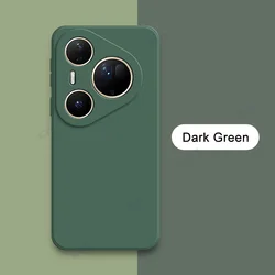 Premium Liquid Silicone Armor Case - Luxury Soft Square Design with Advanced Lens Protection for Huawei Pura 80 (Dark Green)