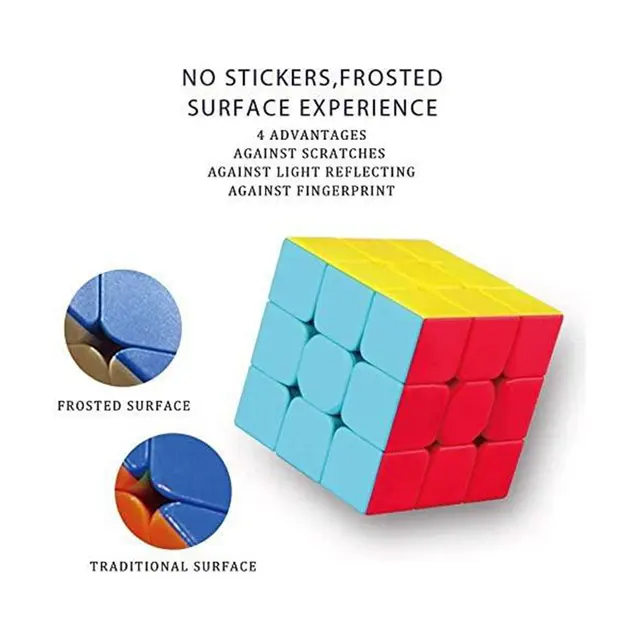 3x3x3 No Sticker Speed Cube Improve Concentration Responsiveness Memory Educational Jigsaw Puzzle (35mm) 1
