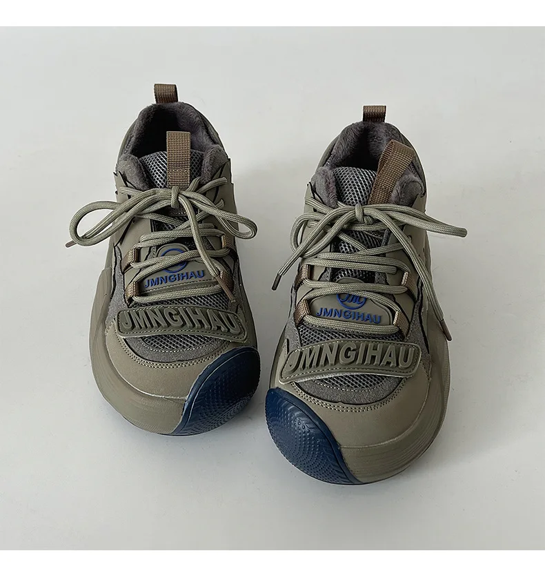 Zapatos casuales de otoño e invierno para mujer, zapatillas de deporte de malla transpirable con suela gruesa para correr, zapatos de mujer sencillos de color sólido que combinan con todo