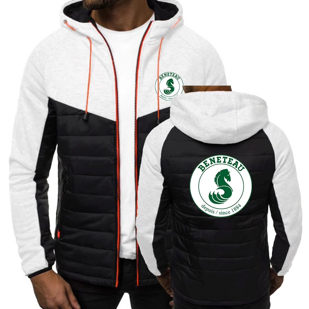 Cotton Padded Hooded Jacket Autumn Patchwork Coat