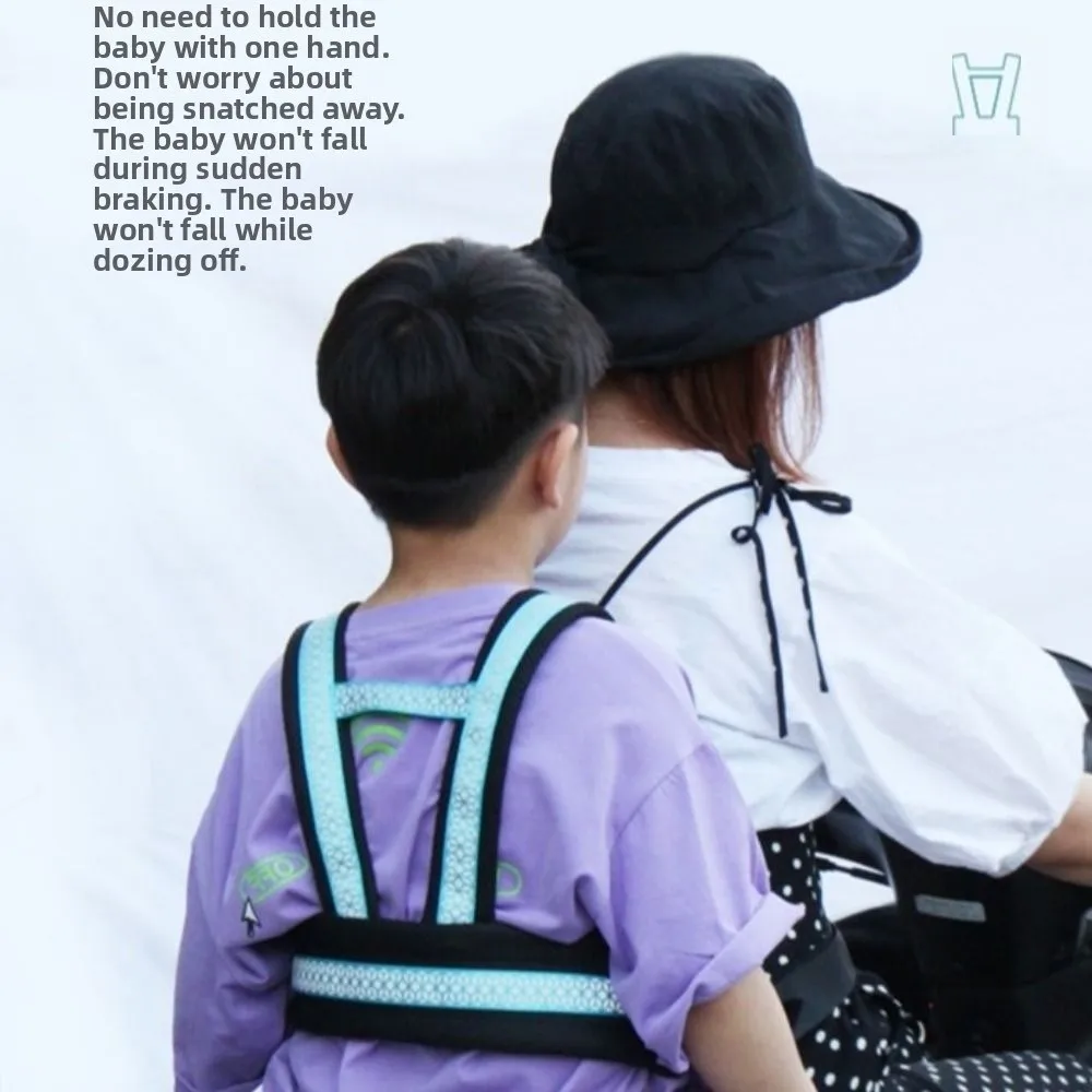 Breathable Children's Motorcycle Seat Belt Reflective Strap Adjustable Strap Kids Safety Seat Harness Anti Lost Non-Slip