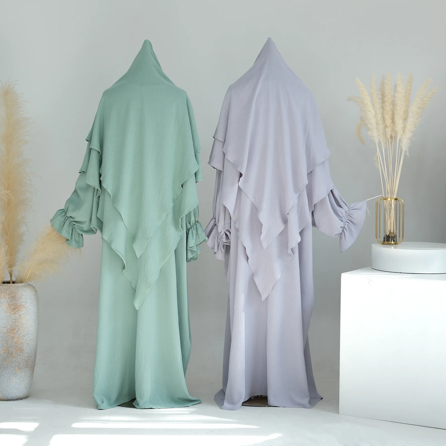 Fashion 2 pieces set Muslim Robe abaya syari Oversized Loose Soft Dress female full length Muslim abaya Worship Service abayas 5 Fashion 2 pieces set Muslim Robe abaya syari Oversized Loose Soft Dress female full length Muslim abaya Worship Service abayas - Image 5