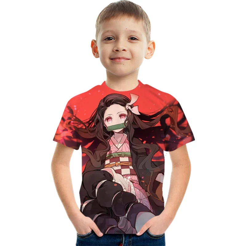 spiderman t-shirt children's	 2022 New Demon Slayer T Shirt 3D Kids Blade of Ghost T-shirt Kimetsu No Yaiba Anime Demon Blade Cool T shirt boy girl 4-14Y children's t shirt with animals	