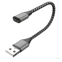 USB C Extension Cable for Data Transfer and Charging (Black)
