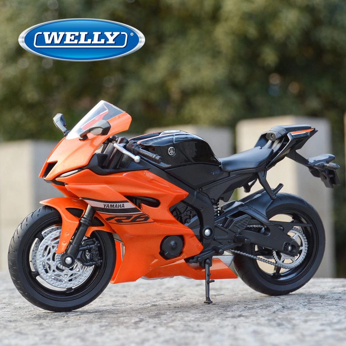 Welly 1:12 2020 Yamaha YZF-R6 Black Die Cast Vehicles Collectible Hobbies Motorcycle Model Toys 3