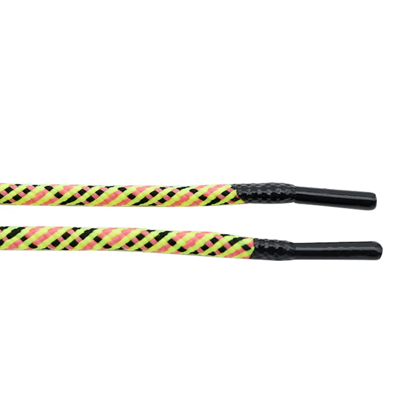 Double Layers 5mm Black Shoelaces 60-180cm 3 Colors Mix Knitting Shoelaces Super Bootlaces Shimmering  Laces for Queens Kids