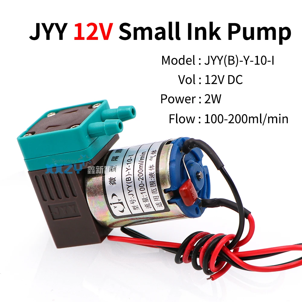 에코 솔벤트 프린터 용 JYY 12V DC 마이크로 다이어프램 펌프 2W 소형 잉크 펌프 100-200ml/min 액체 펌프