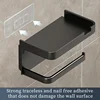 1pc Toilet Paper Holder - Space-Saving Wall-Mounted Perforated Storage Rack with Toilet Manager Holder 4