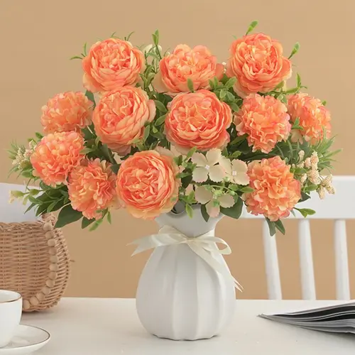 1Pc Artificial Flowers Chrysanthemum Peony Festival Accessory Home Room Table Arrangement Wedding Wreath Brial Bouquet Decor - Image 5