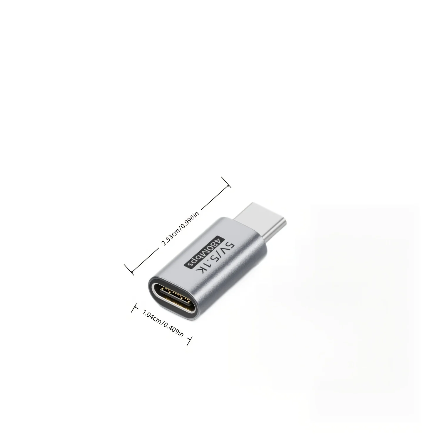 1/2PCS USB 타입 C 연장 어댑터 USB-C 암-USB-C 수, 충전 및 데이터 전송 케이블, USB-C 암-수 케이블