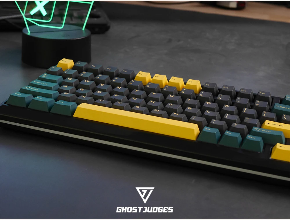 ghost juízes marrs verde cereja pbt doubleshot keycap para teclado mx preto verde