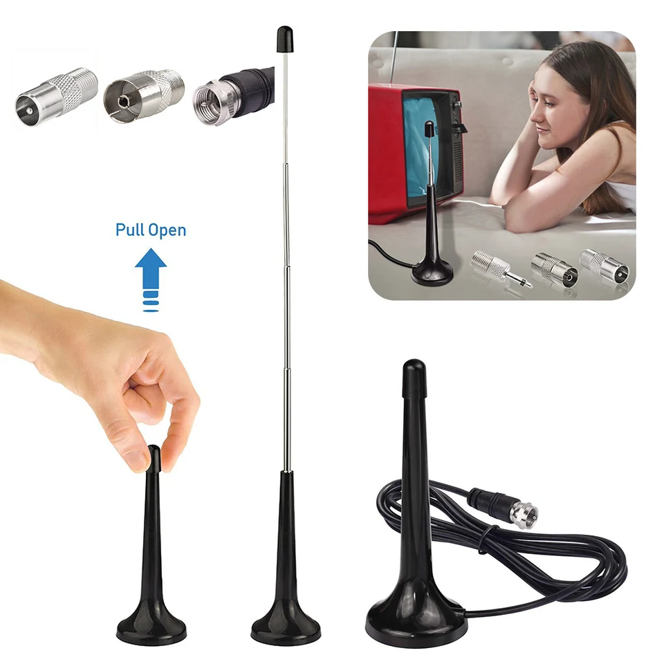 High Gain FM Telescopic Antenna with Adapters