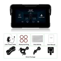 Podofo Lecteur d'écran intelligent HD 5'' Carplay Android Auto Surveillance de la pression des pneus Étanche IP68 BT Moniteur portable pour moto 6