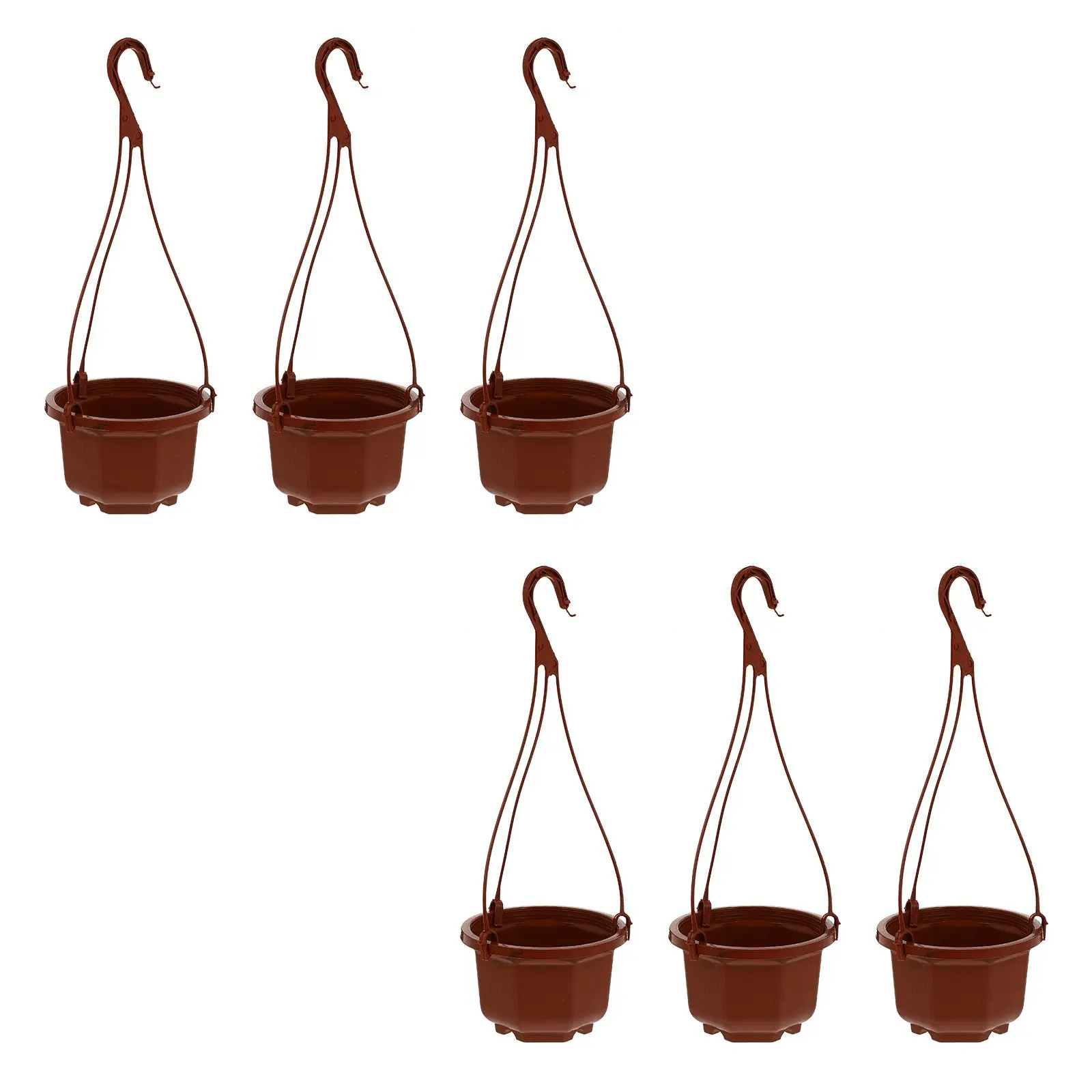 6 Sets Chlorophytum Pot Artificial Plants Outdoor Hanging Succulents Flower Basket Flowerpot Ceiling Pendant Plastic Container 3