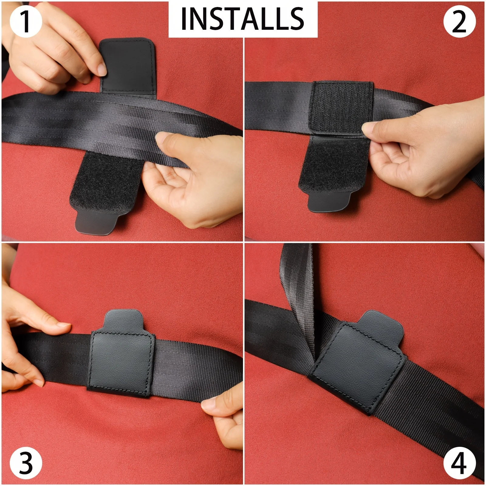 PU Leather Car Seat Belt Adjuster and Limiter Clip