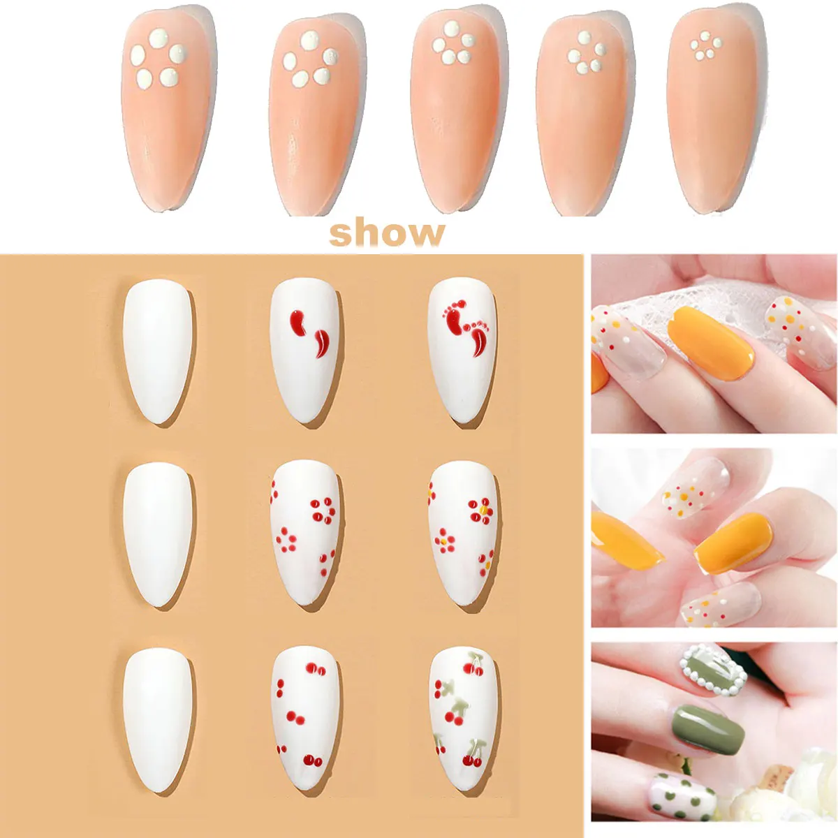 2 Heads Nail Art Dotting Pen Professional Manicure Tools Nail Brushes Set UV Gel Drawing Pen DYI Nail Painting Brush Tools 6
