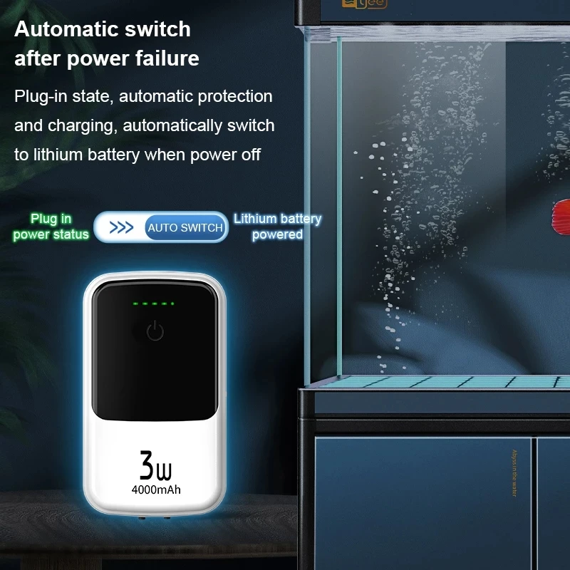 Ultra-quiet USB charging aquarium oxygen pump fish tank air compressor single outlet oxygen pump with check valve