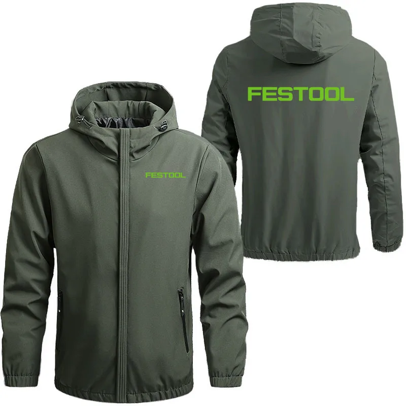 Fashion Brand Men's Jacket Windbreaker Festool tools printing Casual Loose Coat Trend Spring Autumn Hooded Charge Coat Jacket 4