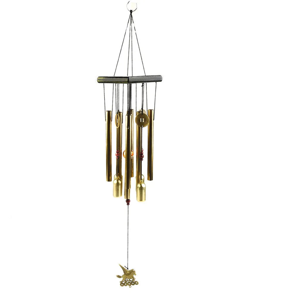 

Gift Wind Chimes Ornaments Balcony Hanging Metal Tubes Outdoor Yard Garden Home Decoration Noisemaker Gold Durable