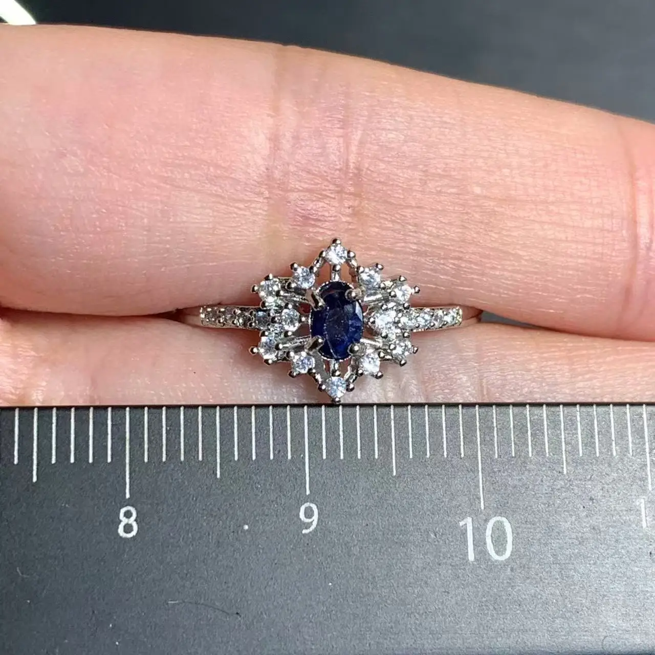 3MM Authentic Natural Sapphire Ring Adjustable Female Ring Jewelry for Women Gift Wholesale High Quality Vintage Fine