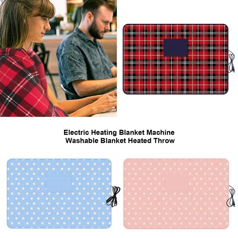 Electric Heated Blanket Machine Washable Warm Heating Blanket USB Recharging Heated Blankets With Pockets For Sofa Car Bedroom