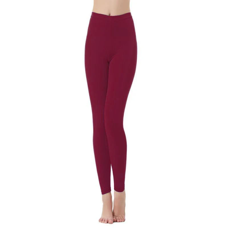 Women Solid Underwear Thermal Leggings Female Comfortable High Waist Home Trousers Lady Classic Daily Slim Fit Pants