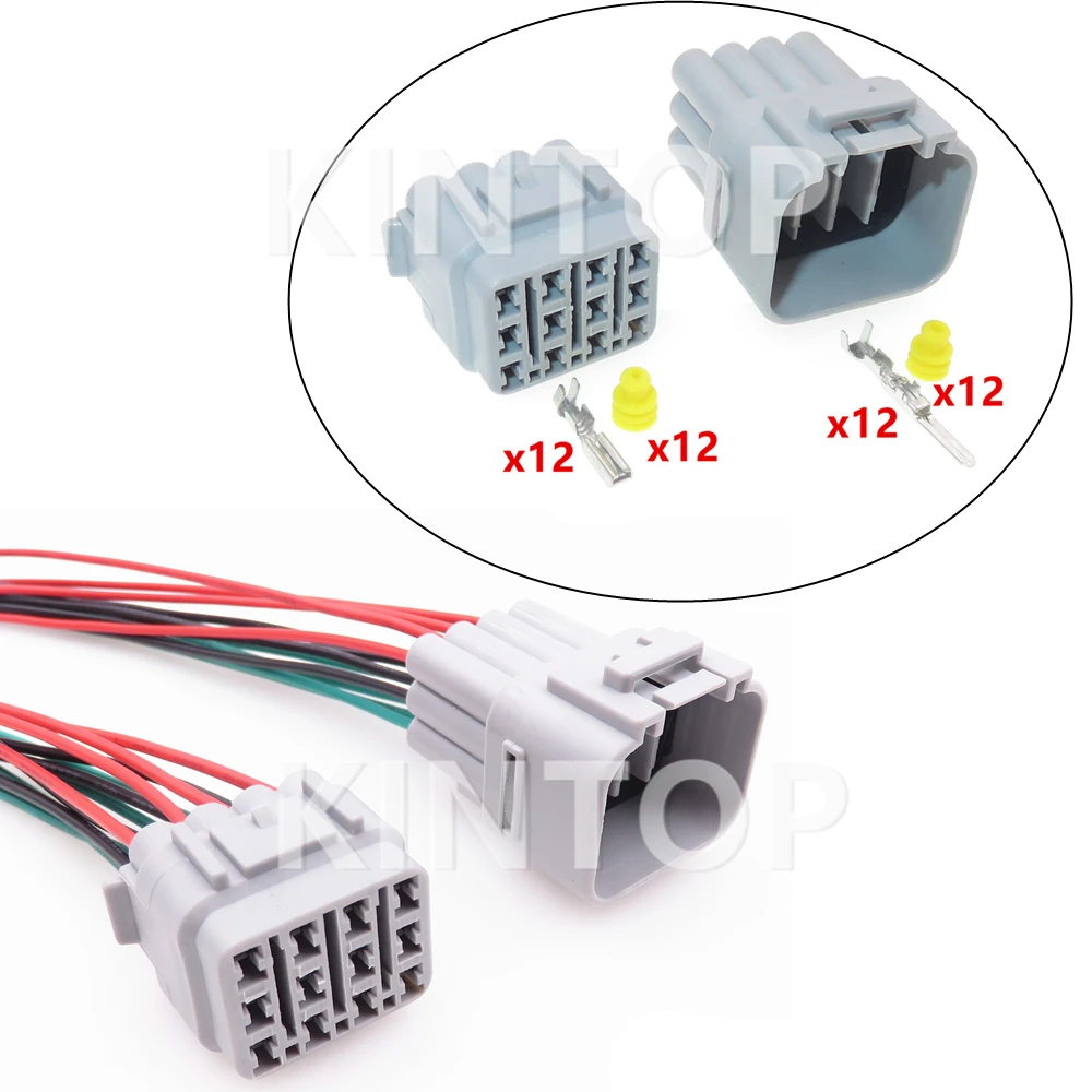 

1 Set 12 Pins Automobile Waterproof Cable Harness Socket Starter With Wires 6188-0375 6181-2459 Car Male Plug Female Connector