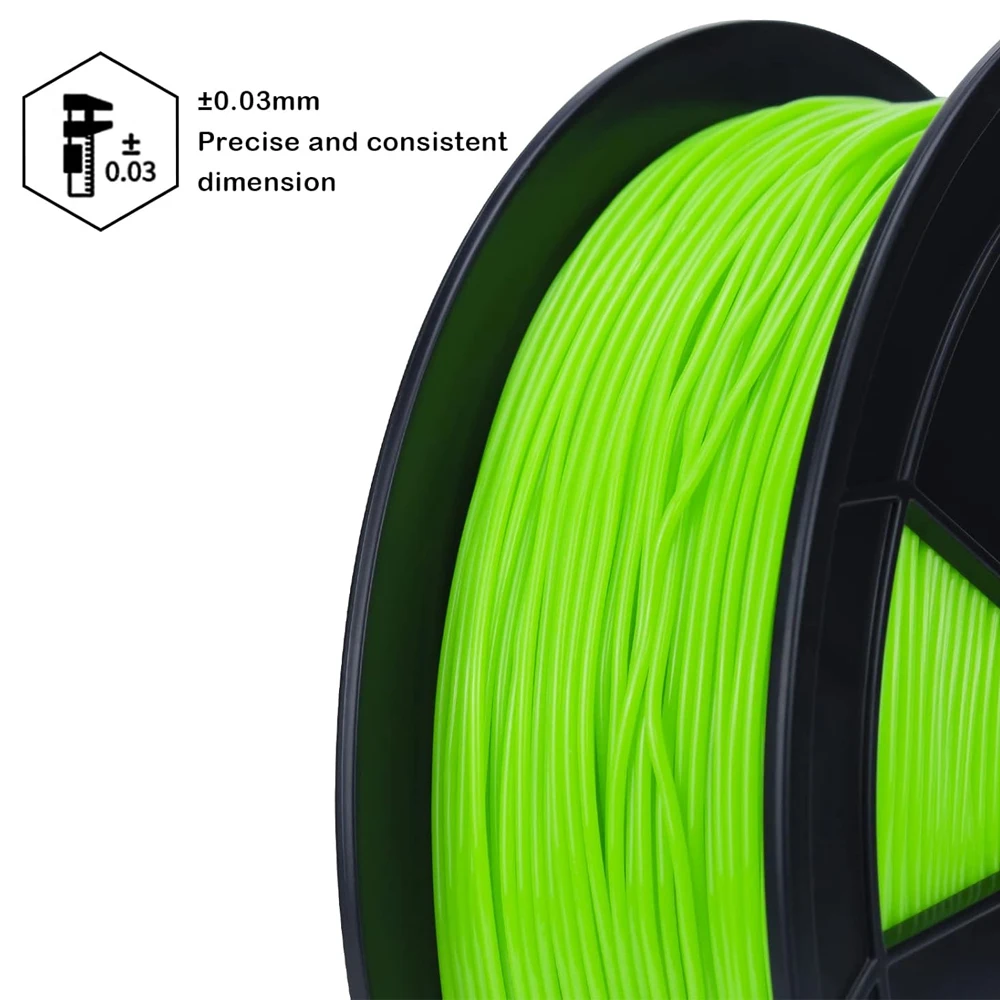 250g 500g 1kg 3D 프린터용 플렉시블 TPU 애플 그린 필라멘트 탄성 1.75mm 3D 프린팅 재료 개별 진공 포장