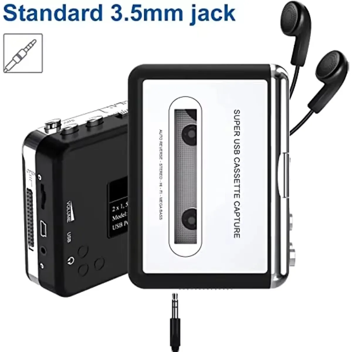 Gtwoilt Walkman Cassette Player to MP3 CD Converter Audio Music Player Compatible with Laptop PC Convert Cassette to Digital