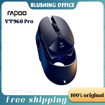 New Rapoo VT960 Pro Wireless Mouse Bluetooth 2 Mode Gaming Macros 4K Mouse PAW3395 Sensor 26000DPI FPS MOBA Laptop PC Mice Gift 1